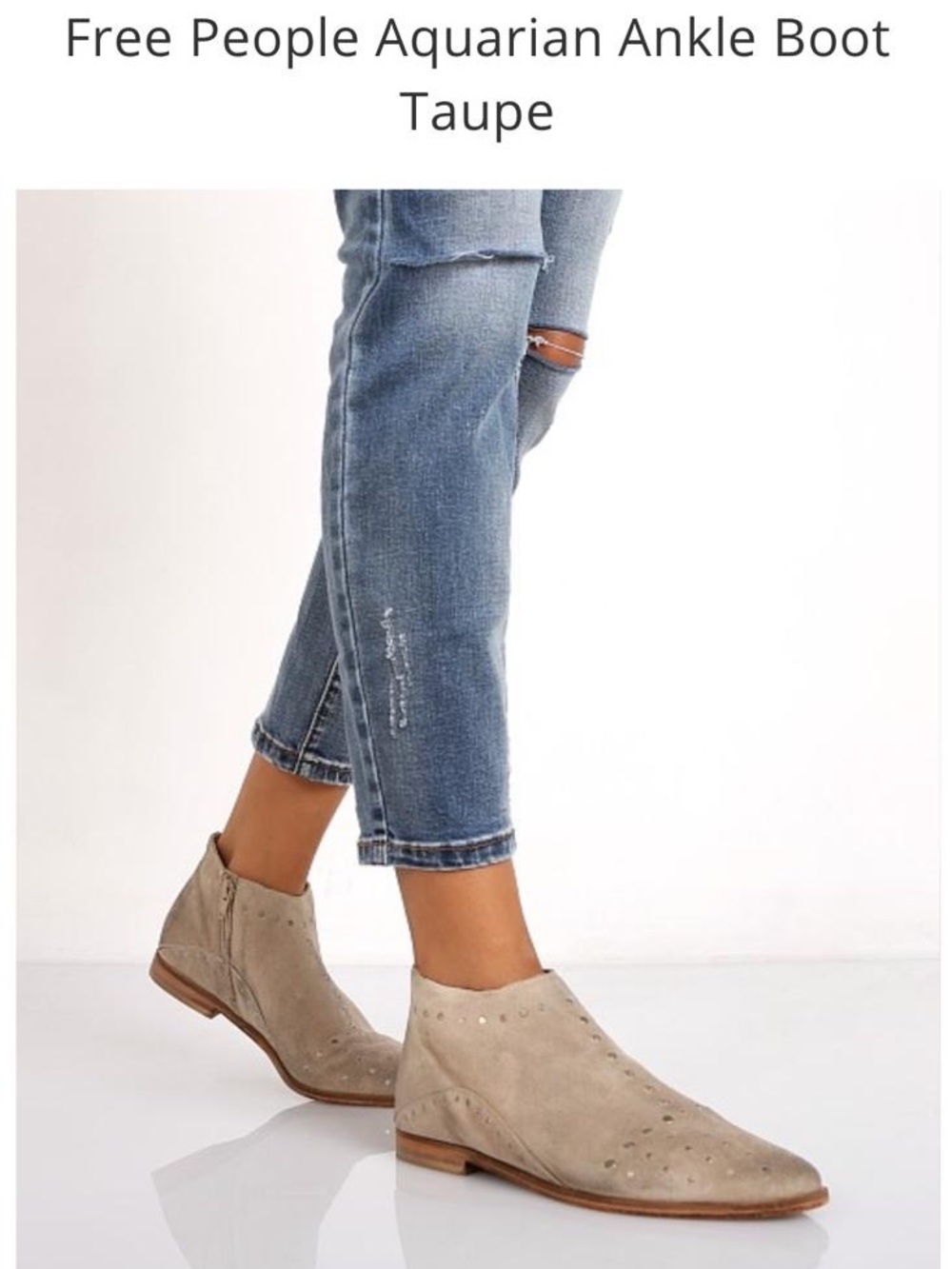 Free People Taupe Suede Aquarian Ankle Boot. Size 36 or approx. US 5.5